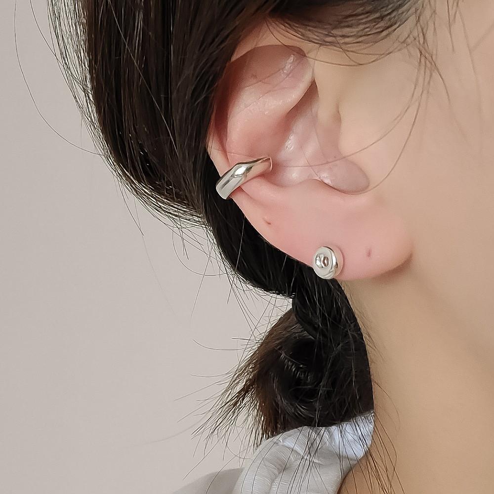 실버925 각진 모던한 볼드 시티팝 이어커프