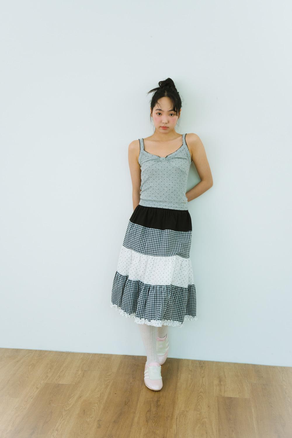 BOW DOT BUSTIER  (GREY)