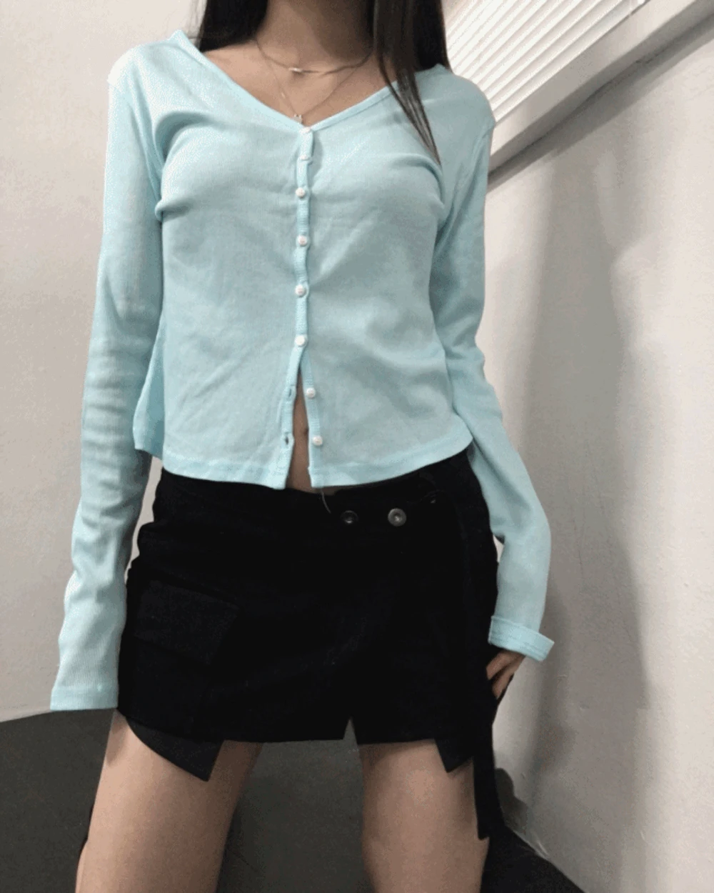 [7컬러/국내제작] 텐셀 레이어드 브이넥 베이직 무지 가디건