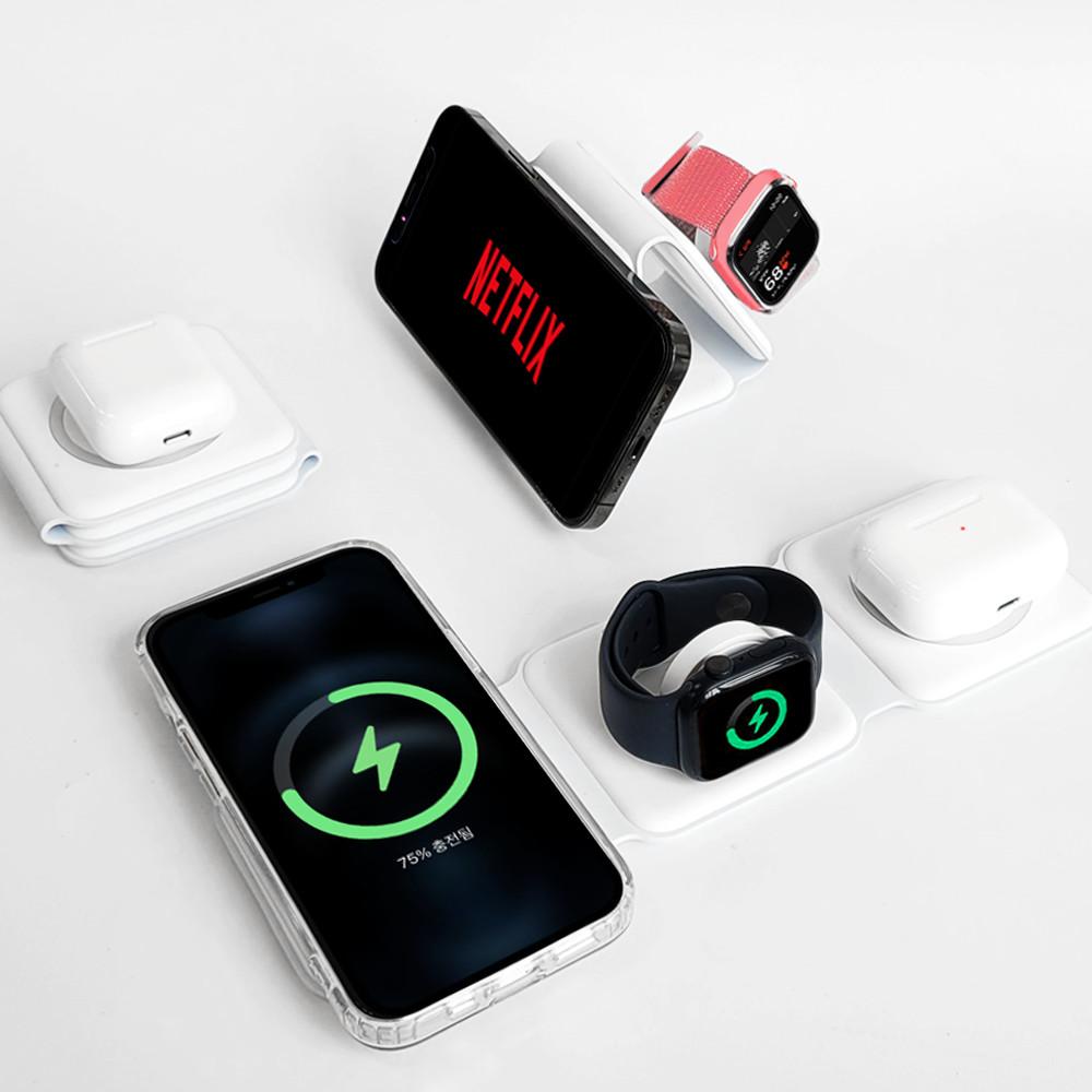 이쏘코리아 3in1 무선충전기 애플워치 맥세이프 WC3IN1 아이폰 에어팟