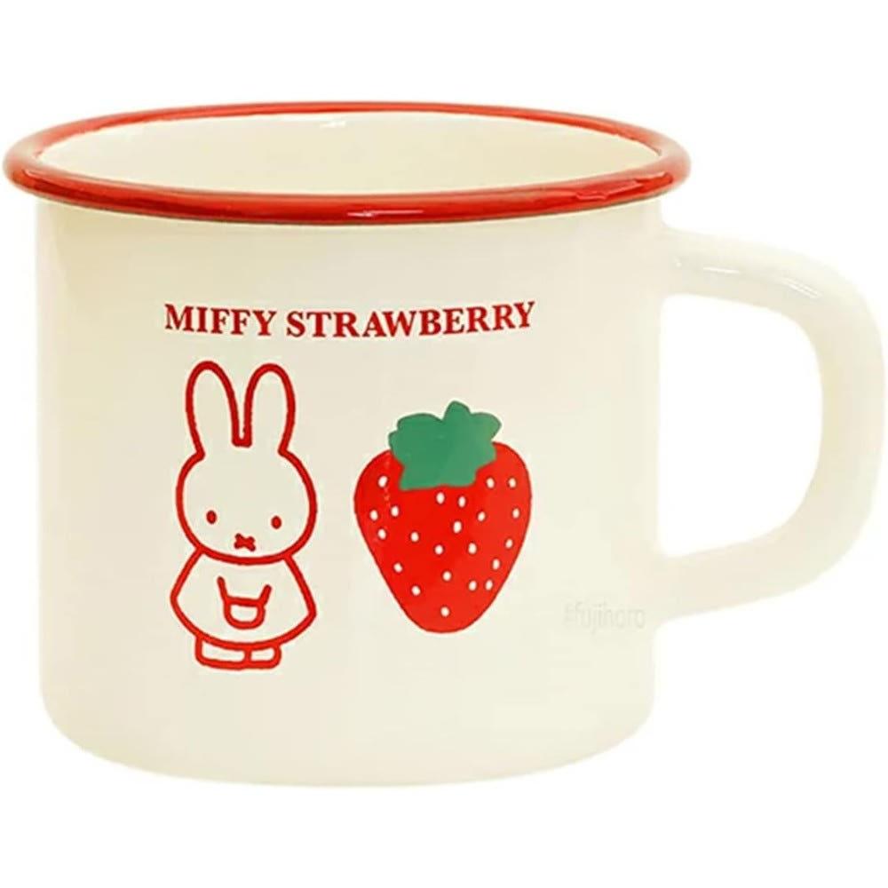 후지호로 법랑 딸기 미피 머그컵 잔 물컵 일본 정품