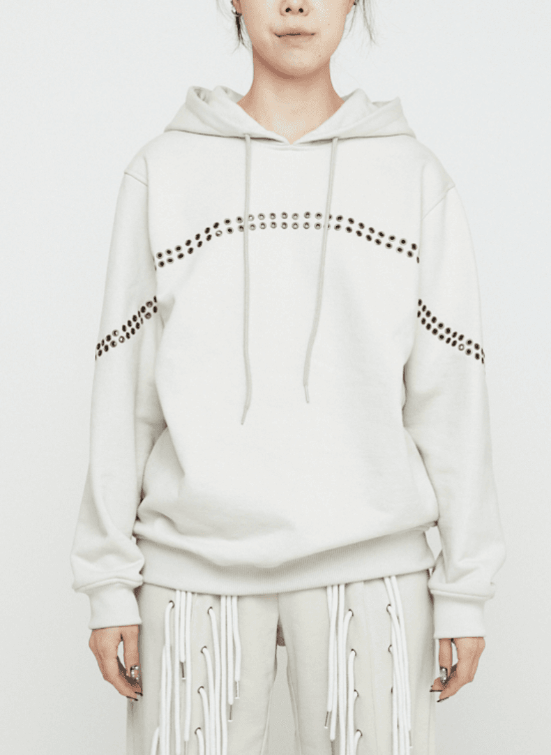 .pado eyelet hoodie cream — .nibgnus