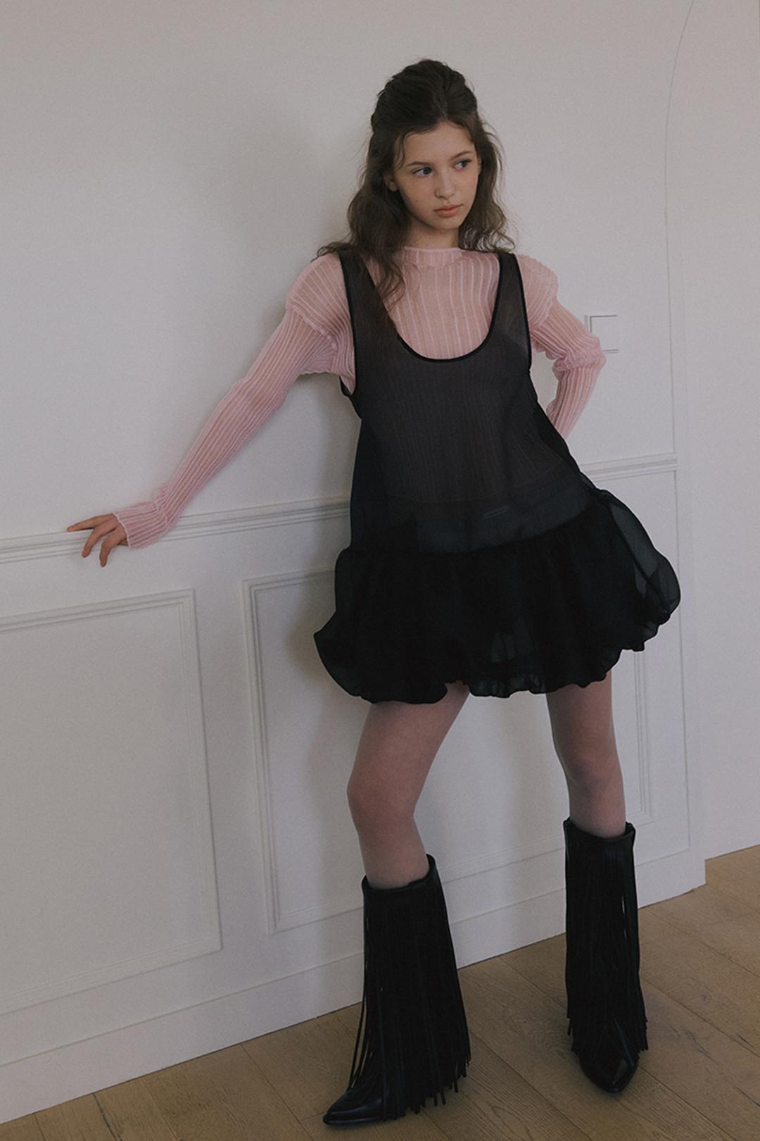 [5/14 PRE-ORDER] ORGANZA BALLOON MINI DRESS_BLACK
