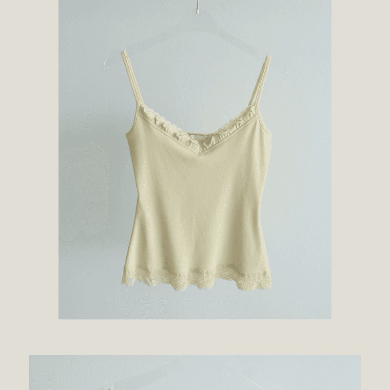 데일리마켓 lace trim cami  / 6color