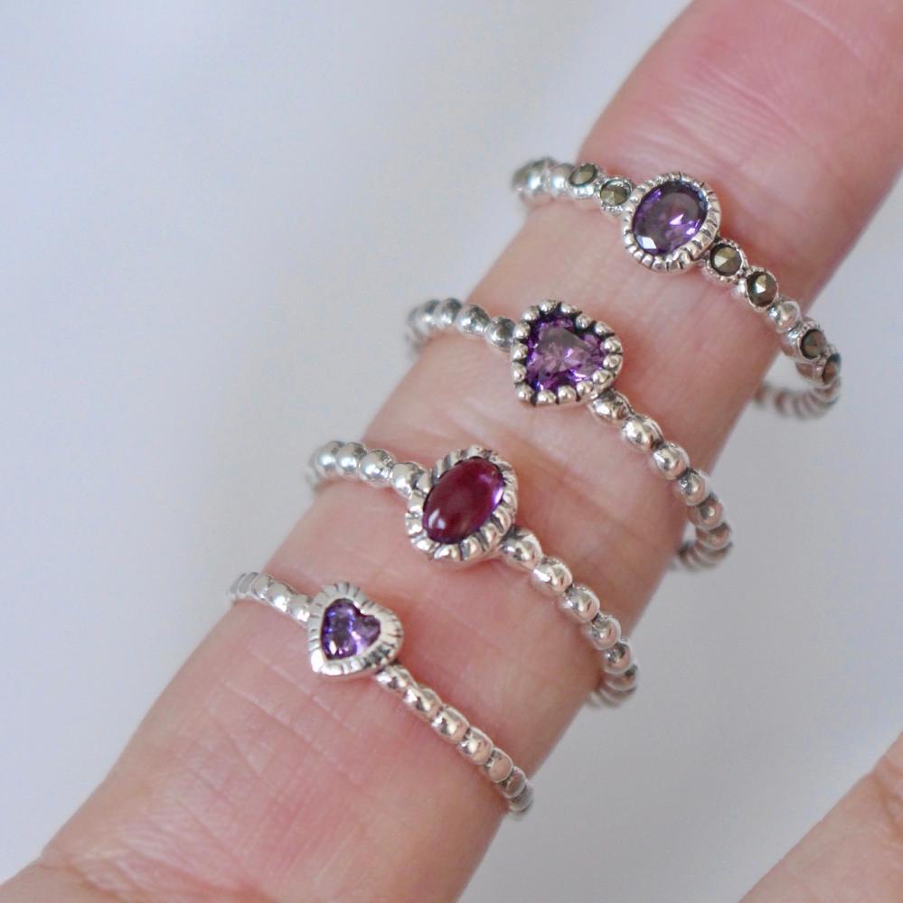 실버925 2월 탄생석 자수정 은반지 실버반지