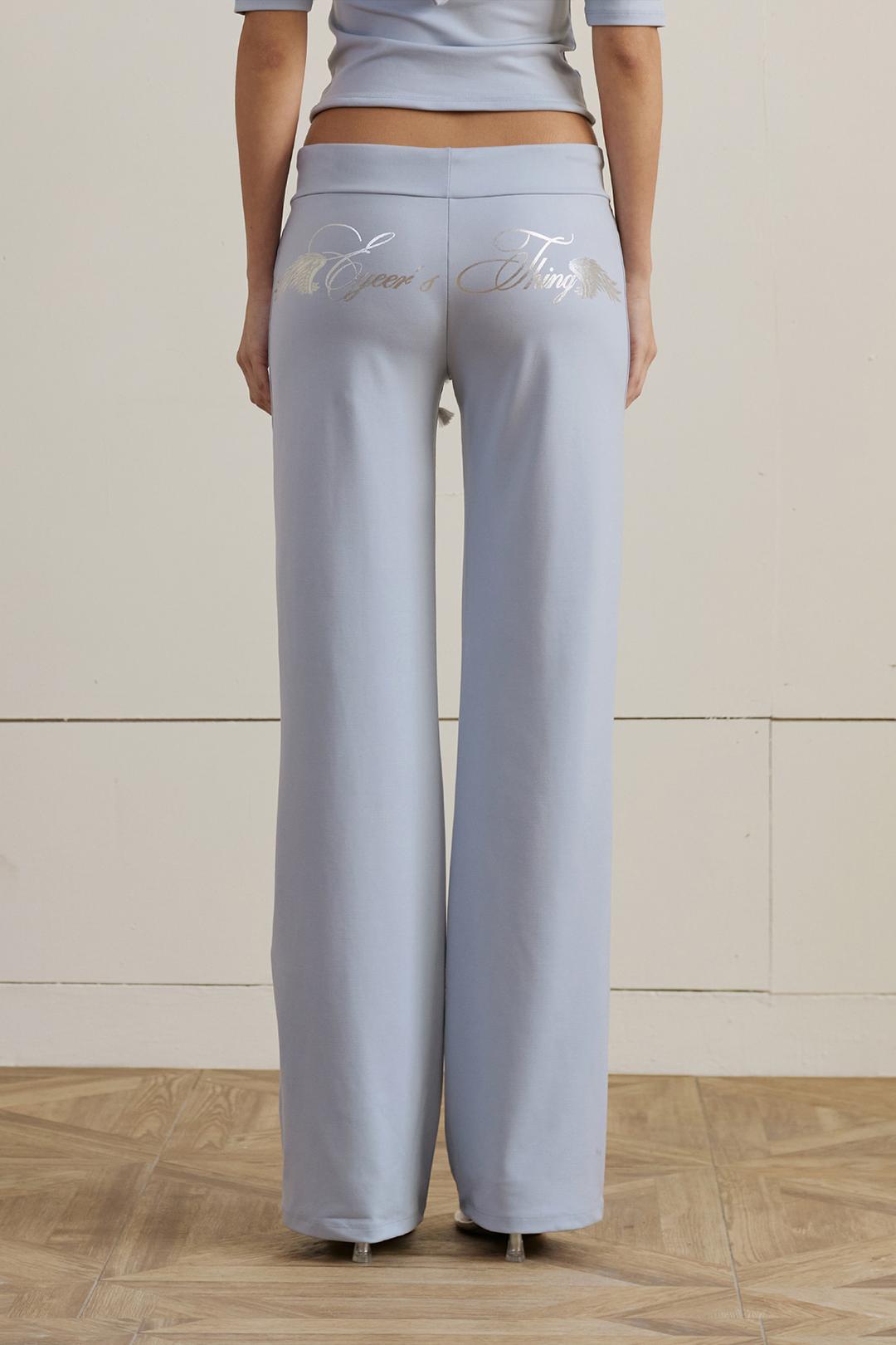 Metal Logo Low Rise Training Pants - Sky Blue