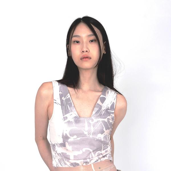 V RIB SLEEVELESS [PRINT]