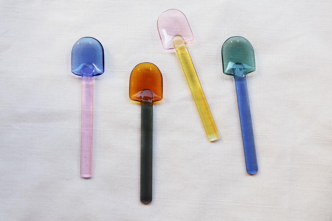 Two tone glass spoon