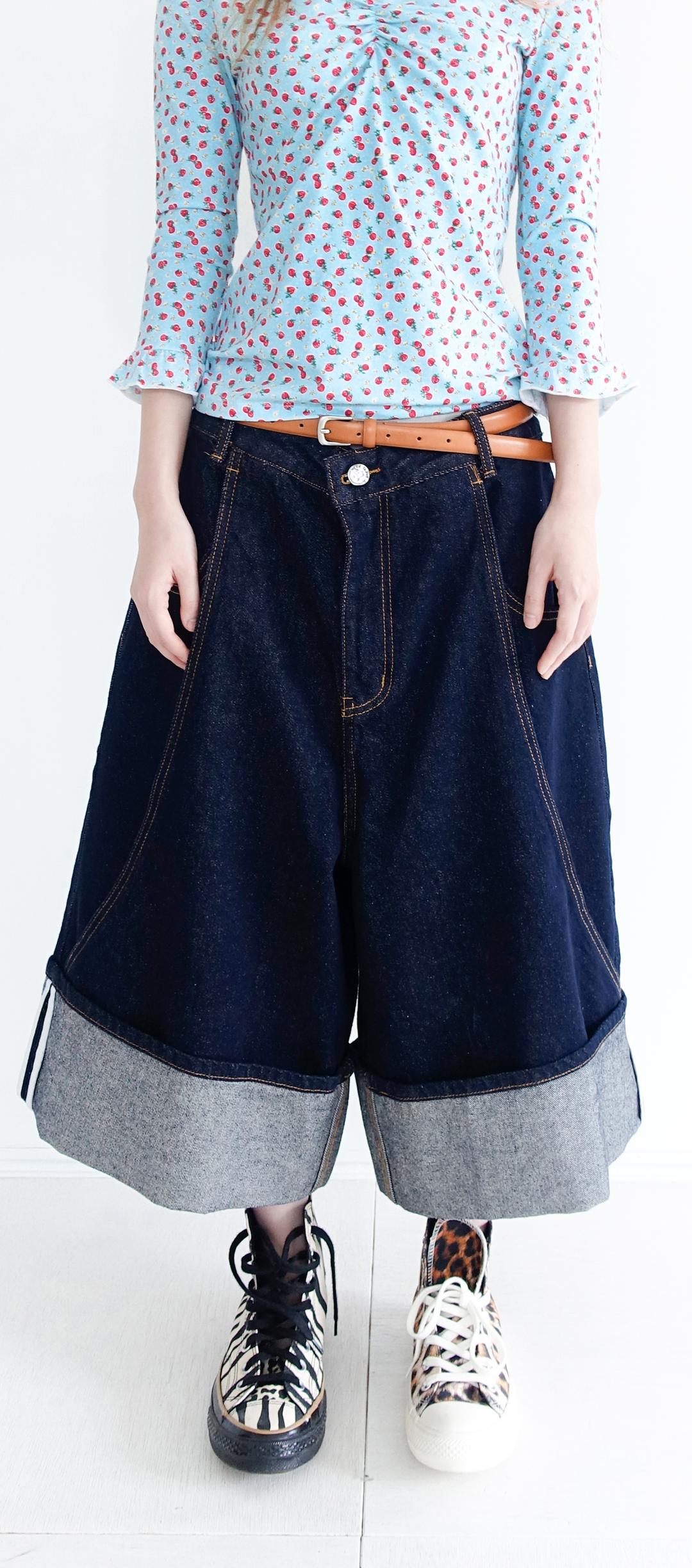 wide selvage bermuda pants