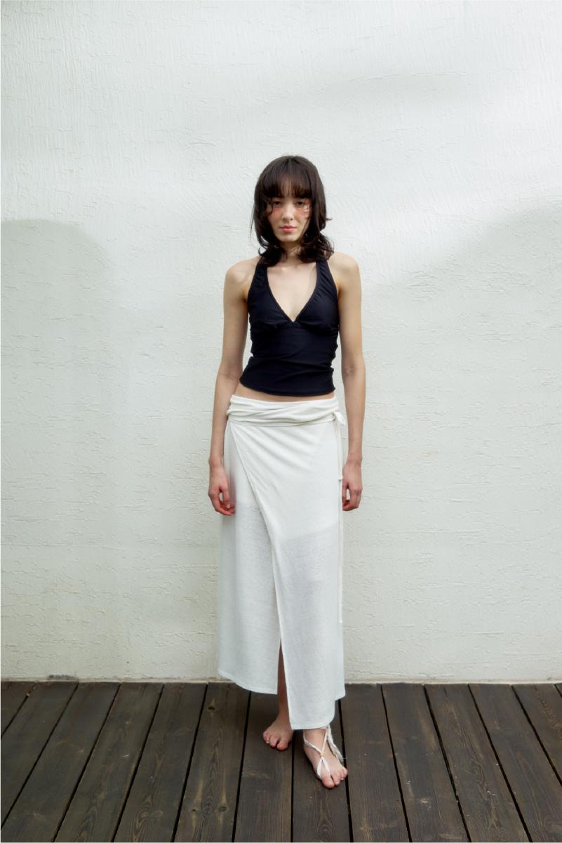 Aire Wrap skirt _ Cream