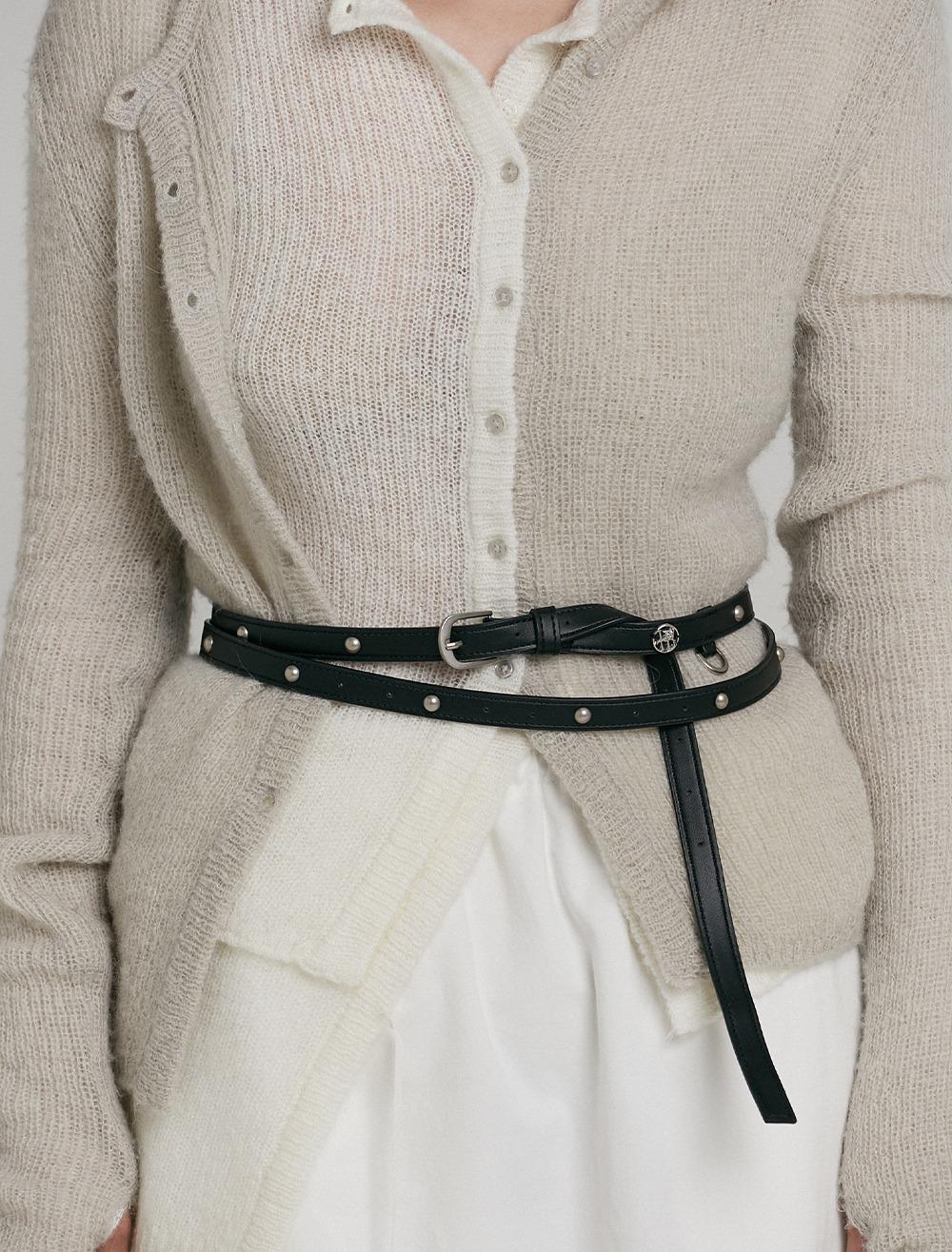 [3rd reorder] STUD LONG BELT [BLACK]