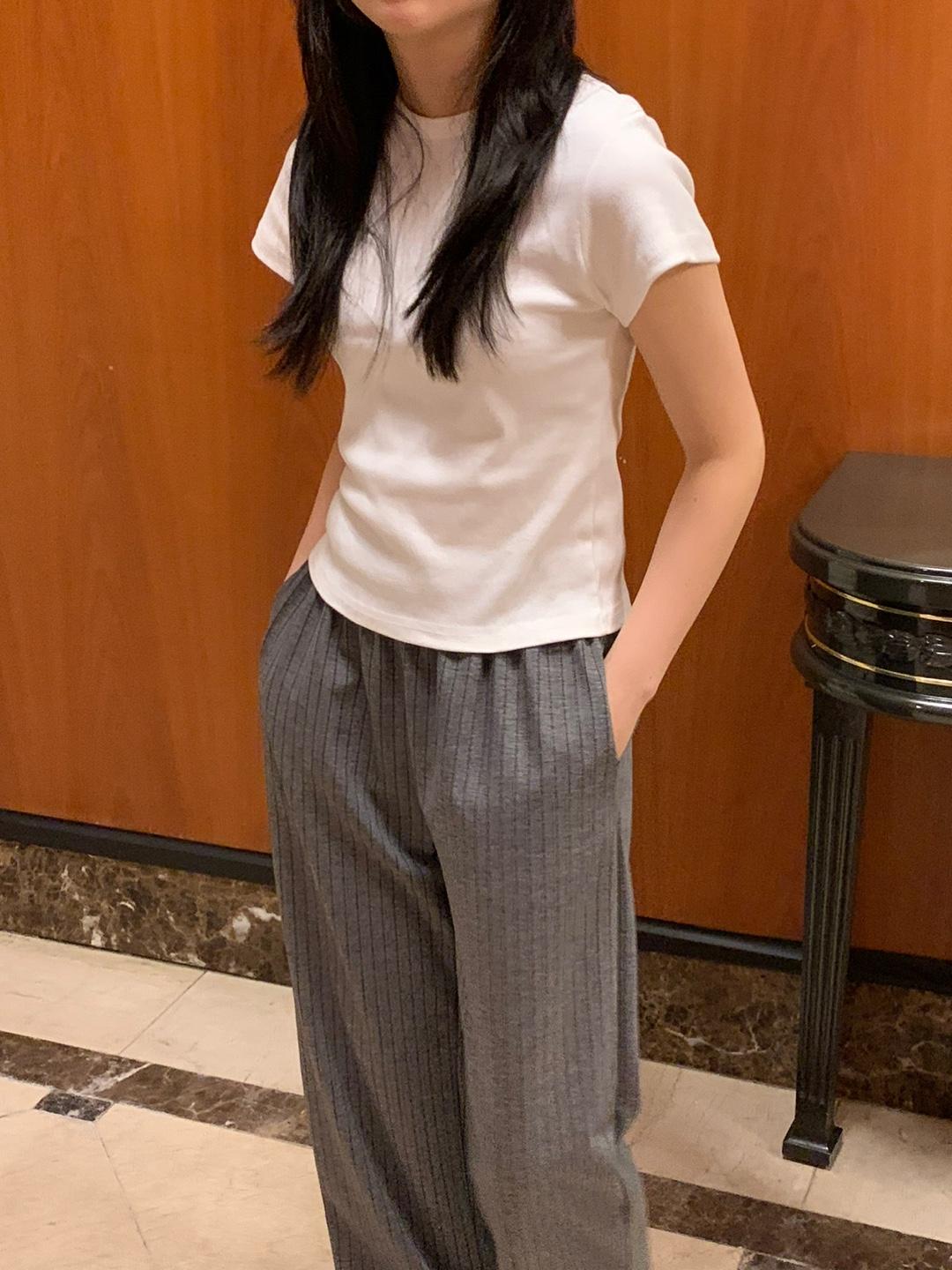 스트라이프 밴딩 팬츠