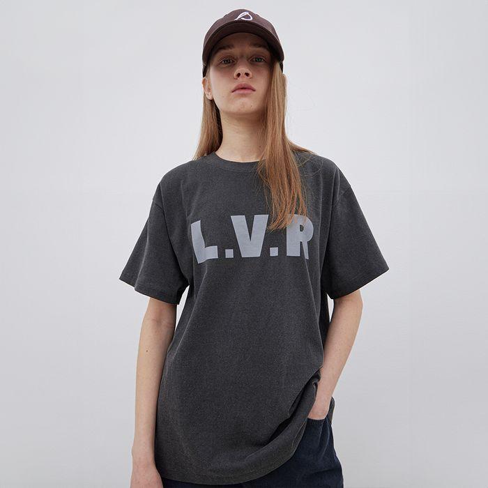 [3차] L.V.R Signature Cotton T-shirt - Charcoal