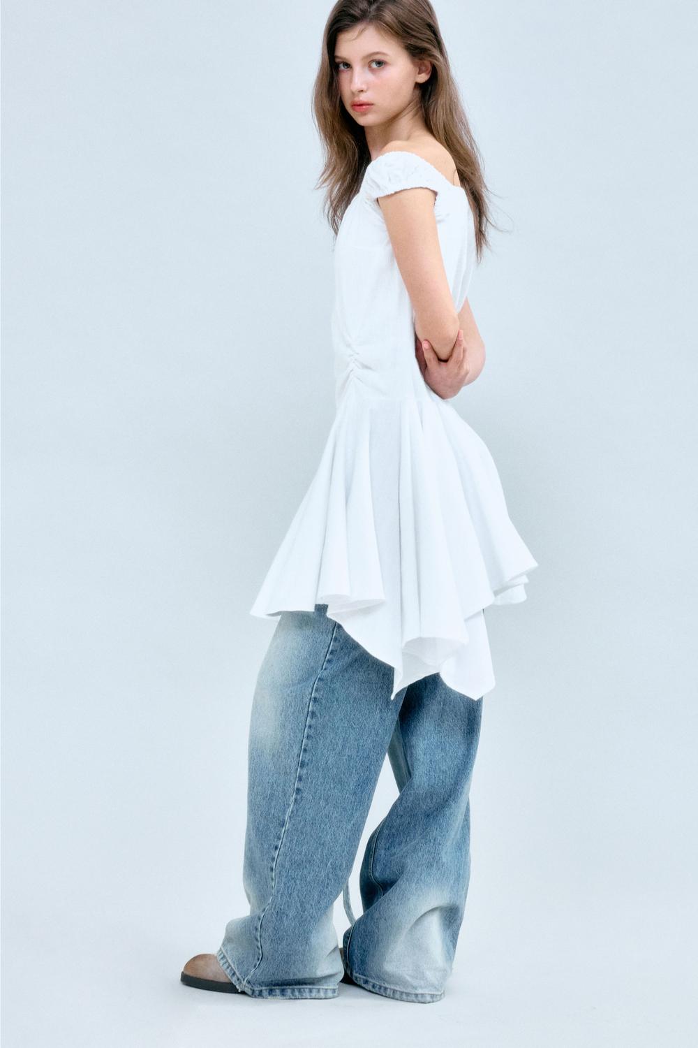 CAP-SLEEVE LAYERED LONG OPS (WHITE)