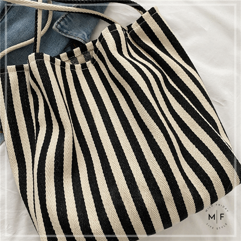 큰가방 썸머세일 💙스트라이프 키링증정 여행가방 에코백 - 보부상 가방 숄더백 여행용가방 대용량 캐주얼 캔버스 빅사이즈 천가방