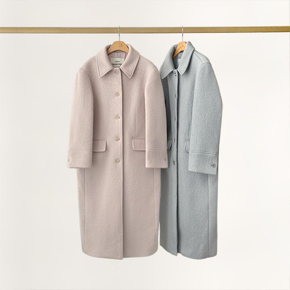 (핑크 당일) riette 리에뜨 모그 코트 모헤어 울 카라 싱글 롱 ct 핑크 소라그레이