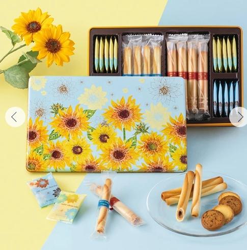 요쿠모쿠 여름의 선물 시가르 롤 쿠키 틴 케이스 4 종 쿠키 세트 (36개입)