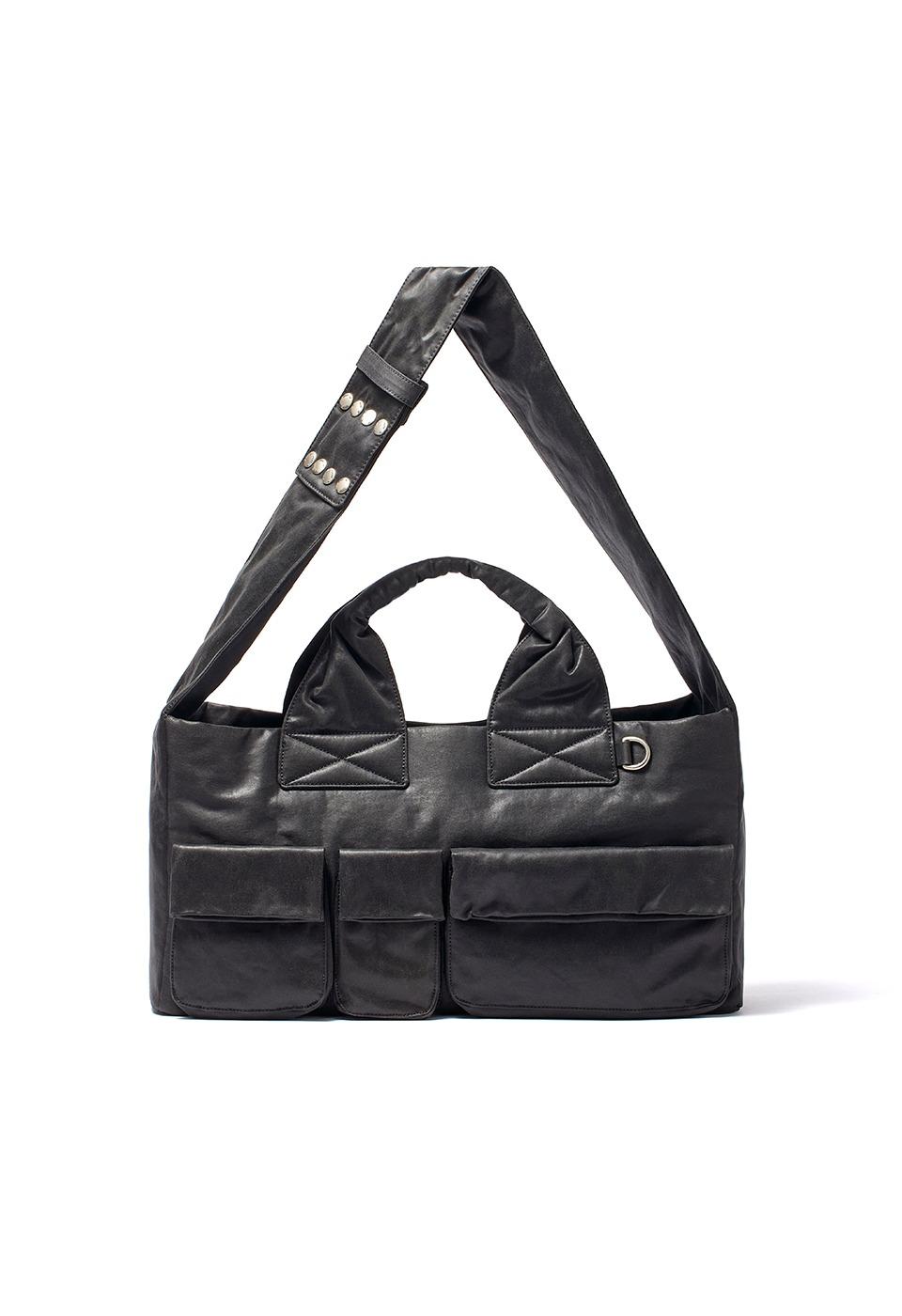 OIL SKIN VENTI TOTE, BLACK