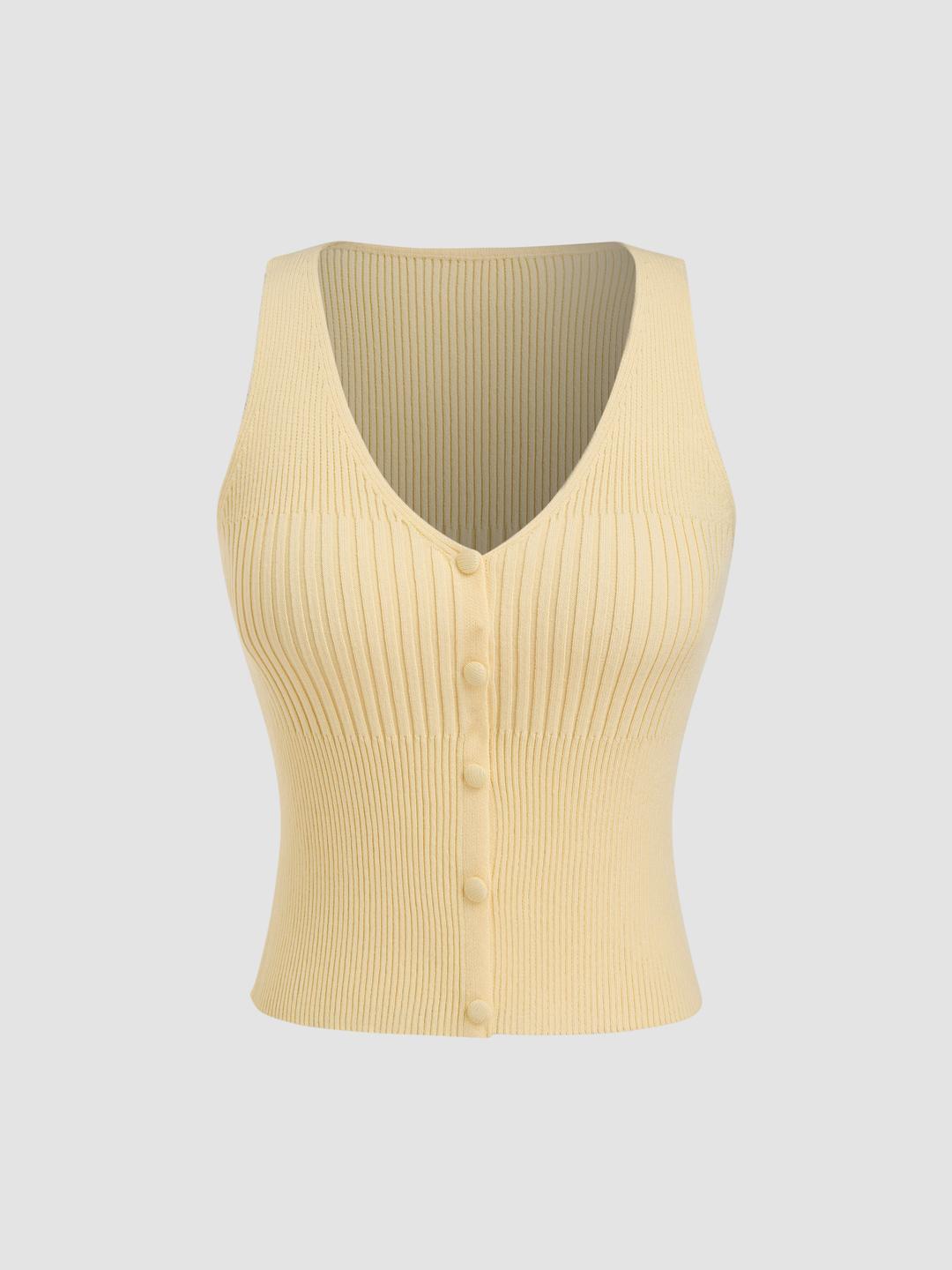 Knit V-neck Tank Top