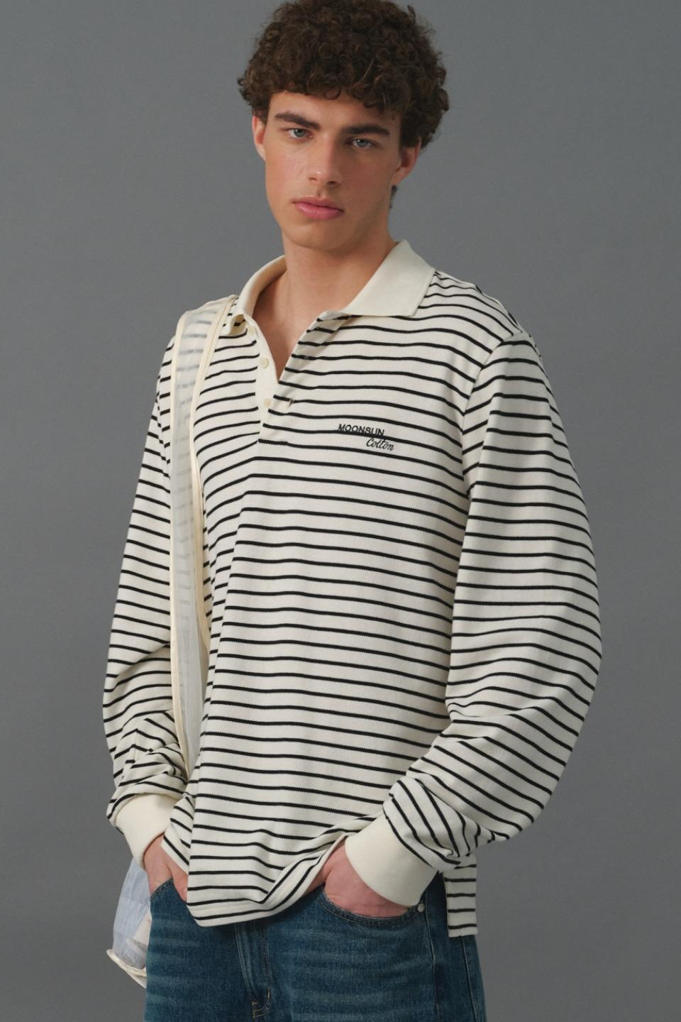 M.C UNISEX, Stripe PK Shirt / Ivory