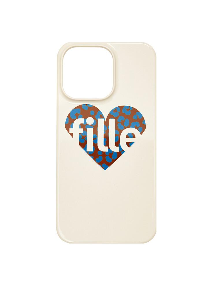 Leopard Heart Glossy iPhone Case - Blue & Brown