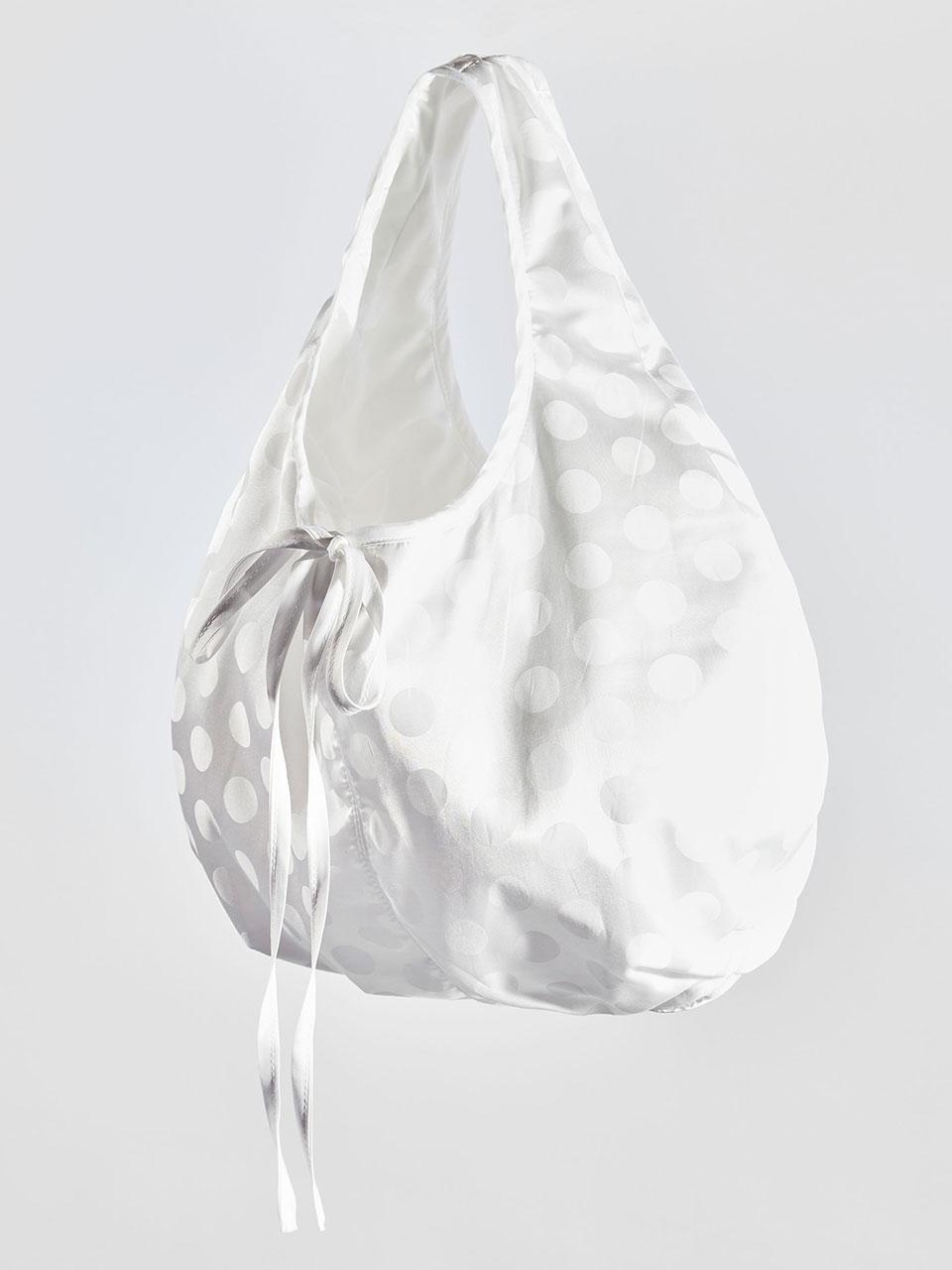 PLUMPY HOBO BAG [SILK DOTS WHITE]
