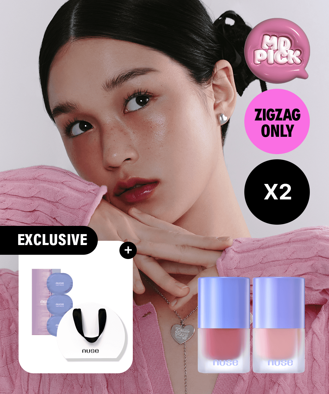 [MD PICK/NEW] 누즈 리퀴드 케어 치크X2 (+쇼핑백&트라이얼 키트 증정)
