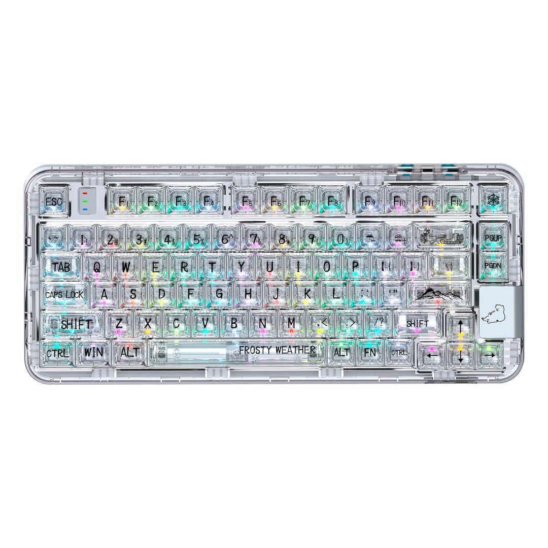 CoolKiller CK75 Wireless Transparent Gasket Mechanical Keyboard-Polar Bear