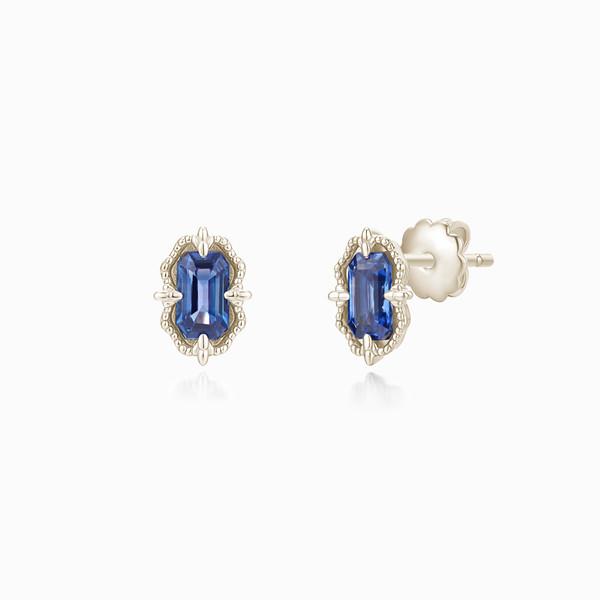 Clover Earrings [Emerald cut Sapphire]