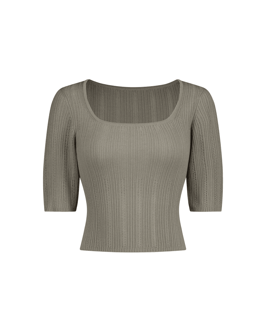 25AW BUSTIER NECK TOP IN MIXED WOOL (2COLORS)