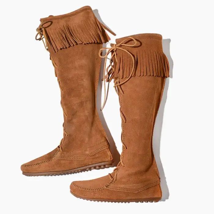 Front Lace Knee High Boot