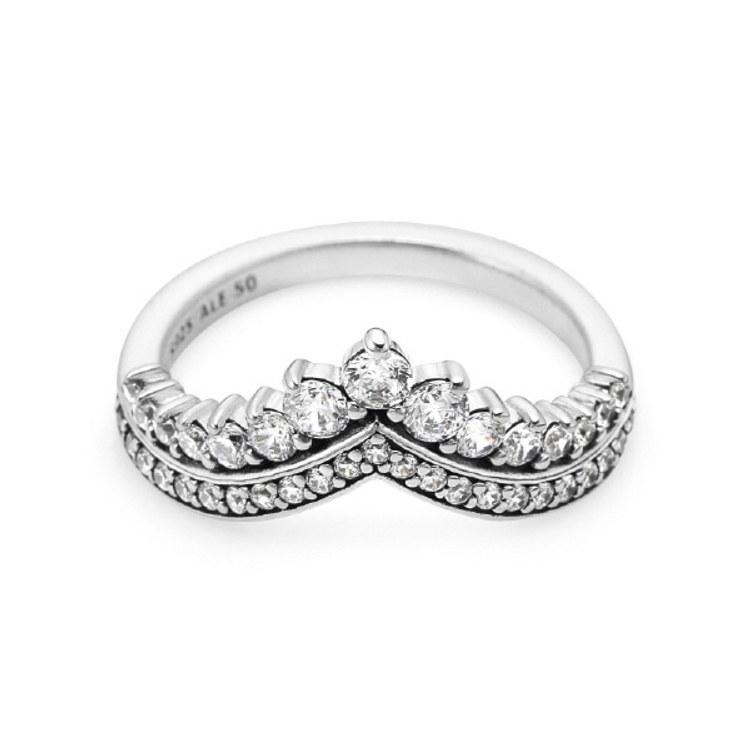 판도라 197736CZ 타임리스 프린세스 위시본 실버 반지