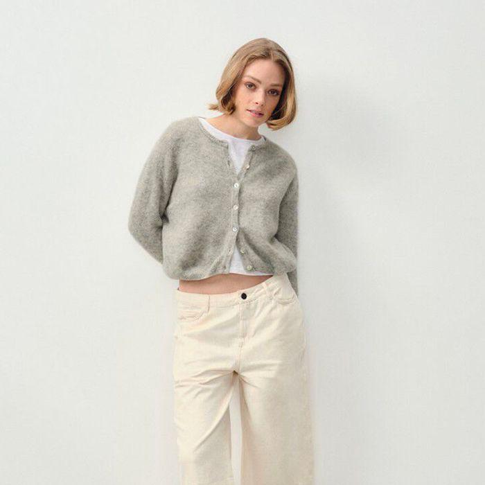 (W) CARDIGAN VITOW (MELANGE LIGHT GREY)