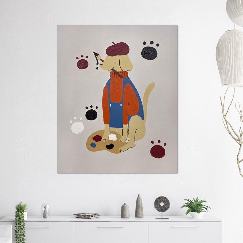 핸드페인팅 아티스트 퍼피 캔버스 액자