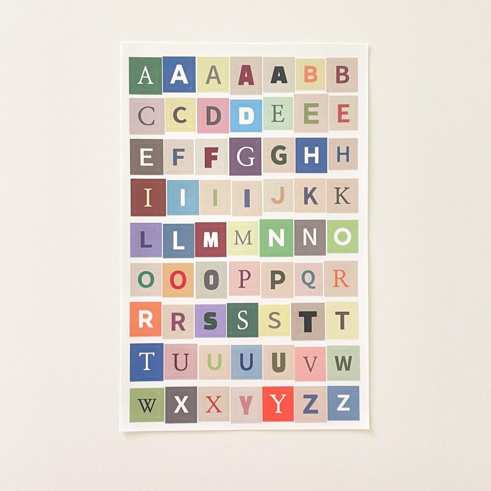 콜라주 알파벳 스티커