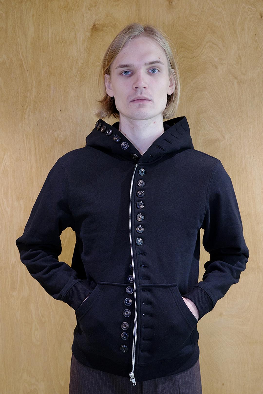 [pre-order] Full - Button Hoodie (Black)