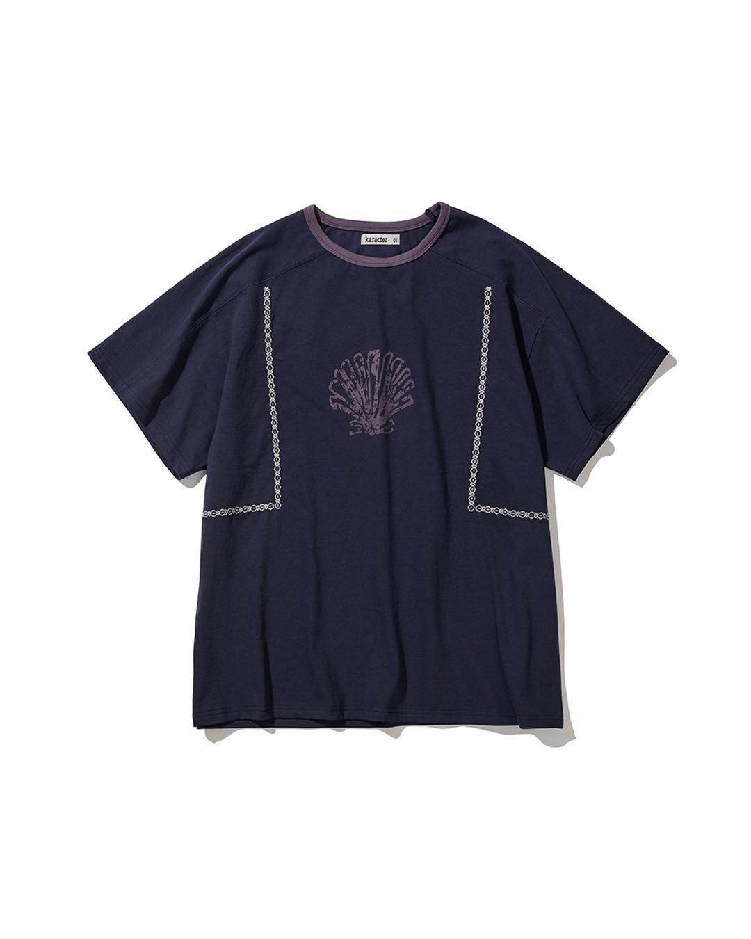 Shell ringer half T-shirts / Navy