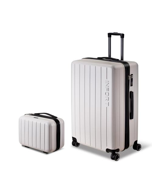 여행용캐리어 확장형 엣지 2종 세트 14/28인치 크림화이트