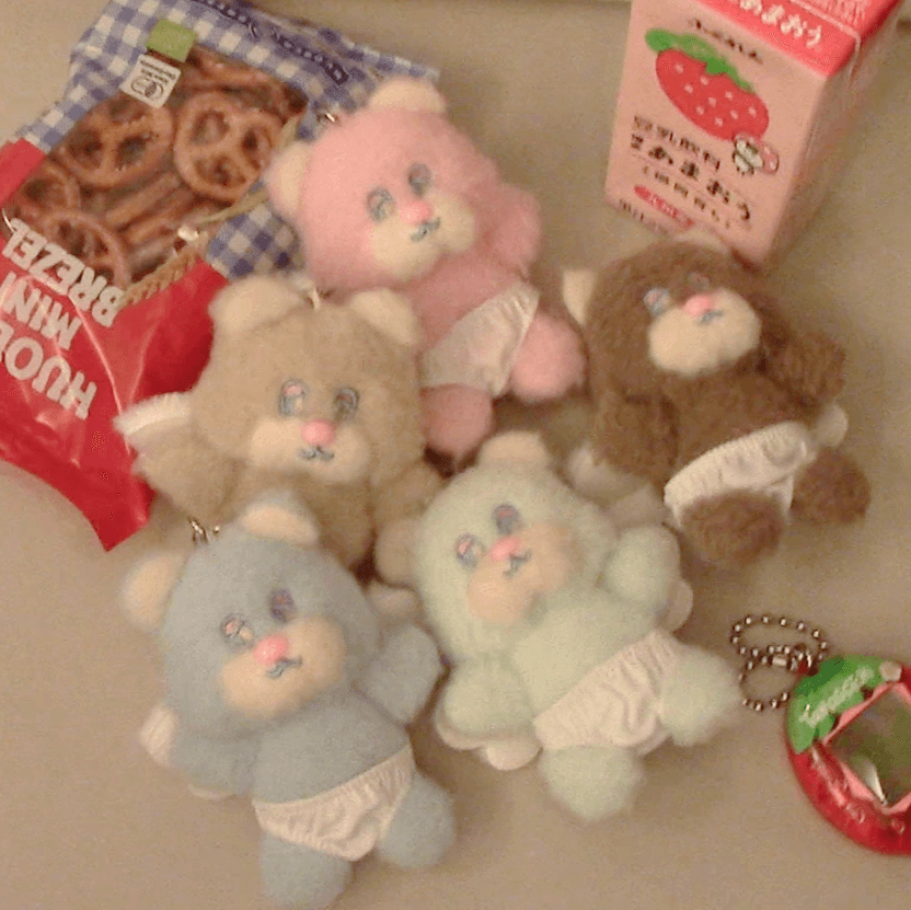 Sleepy baby Teddy  keyring