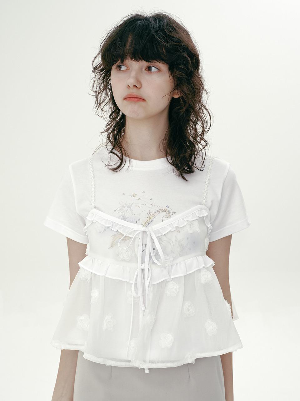ROSE FRILL BUSTIER (WHITE)