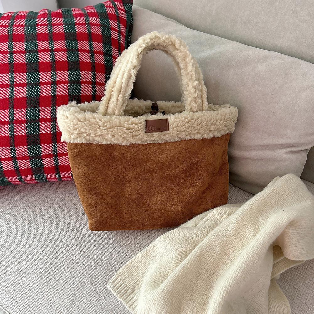 [세일] 스웨이드 무스탕 뽀글이 양면 토트백 3color