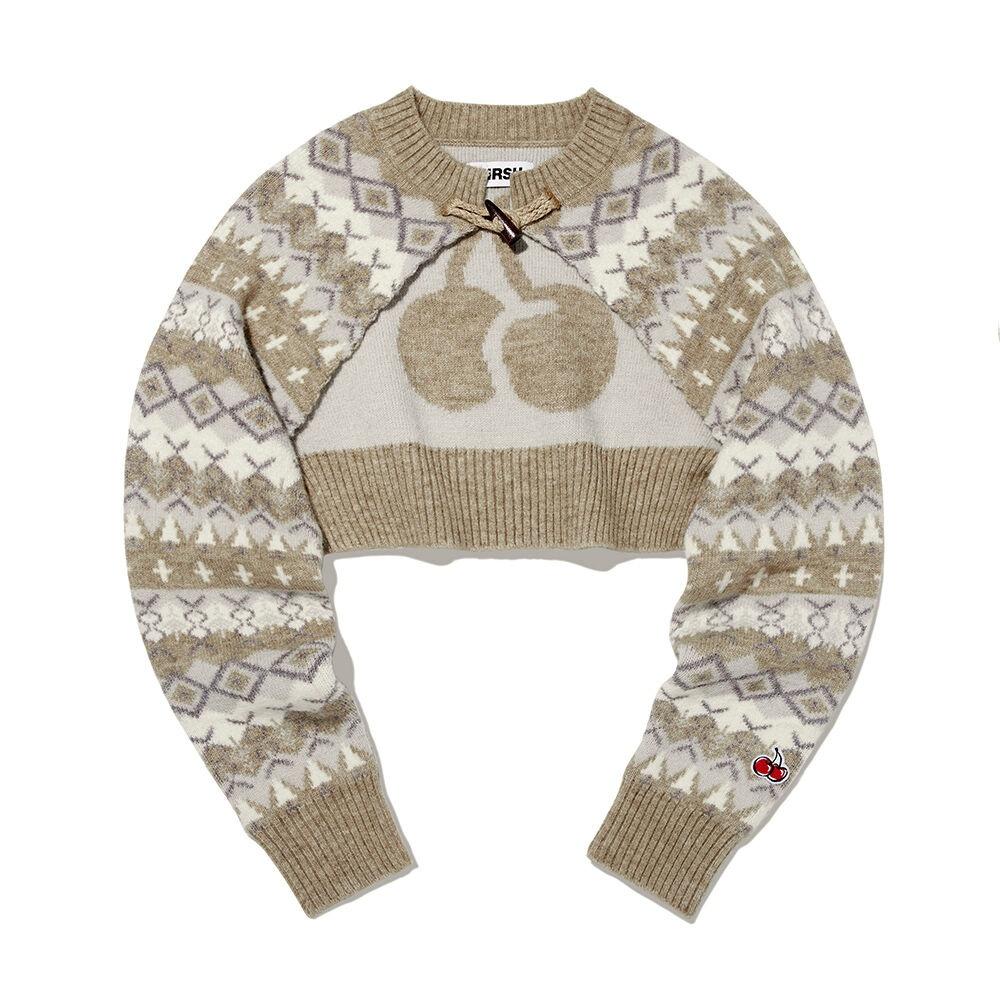 페어아일 볼레로 니트 가디건 [샌드]