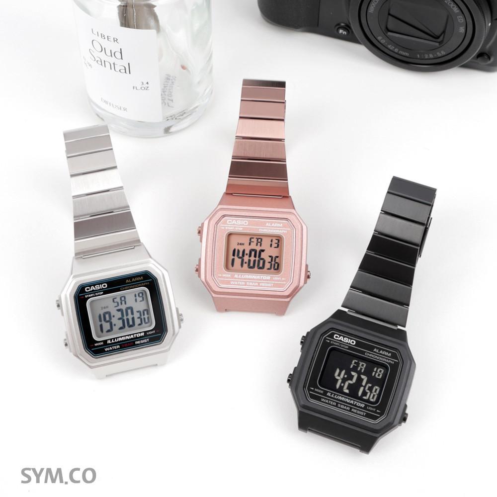 카시오 남성 레트로 디지털 전자 오토캘린더 방수 메탈 손목 시계 로페스