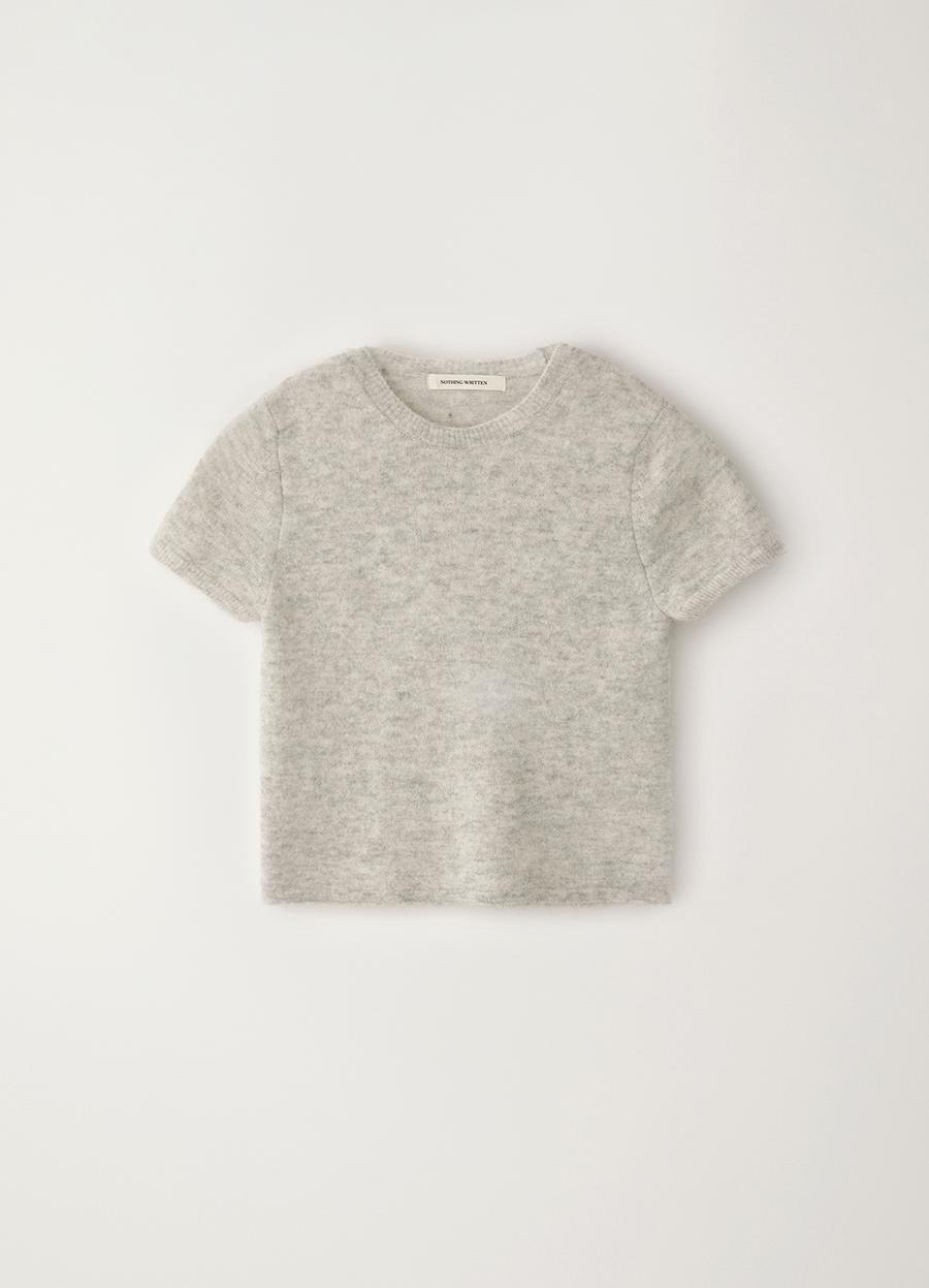 Kotte alpaca short sleeve knit (Gray)