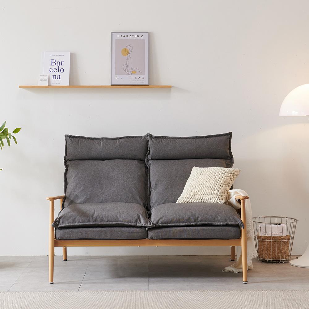 [창고대방출]베이크 우드랩핑 낮은 소파 2인 안락 리클라이너 패브릭소파