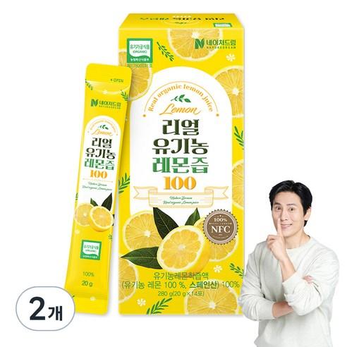 네이처드림 리얼 유기농 레몬즙 100, 280g, 2개 - 레몬주스 | 쿠팡