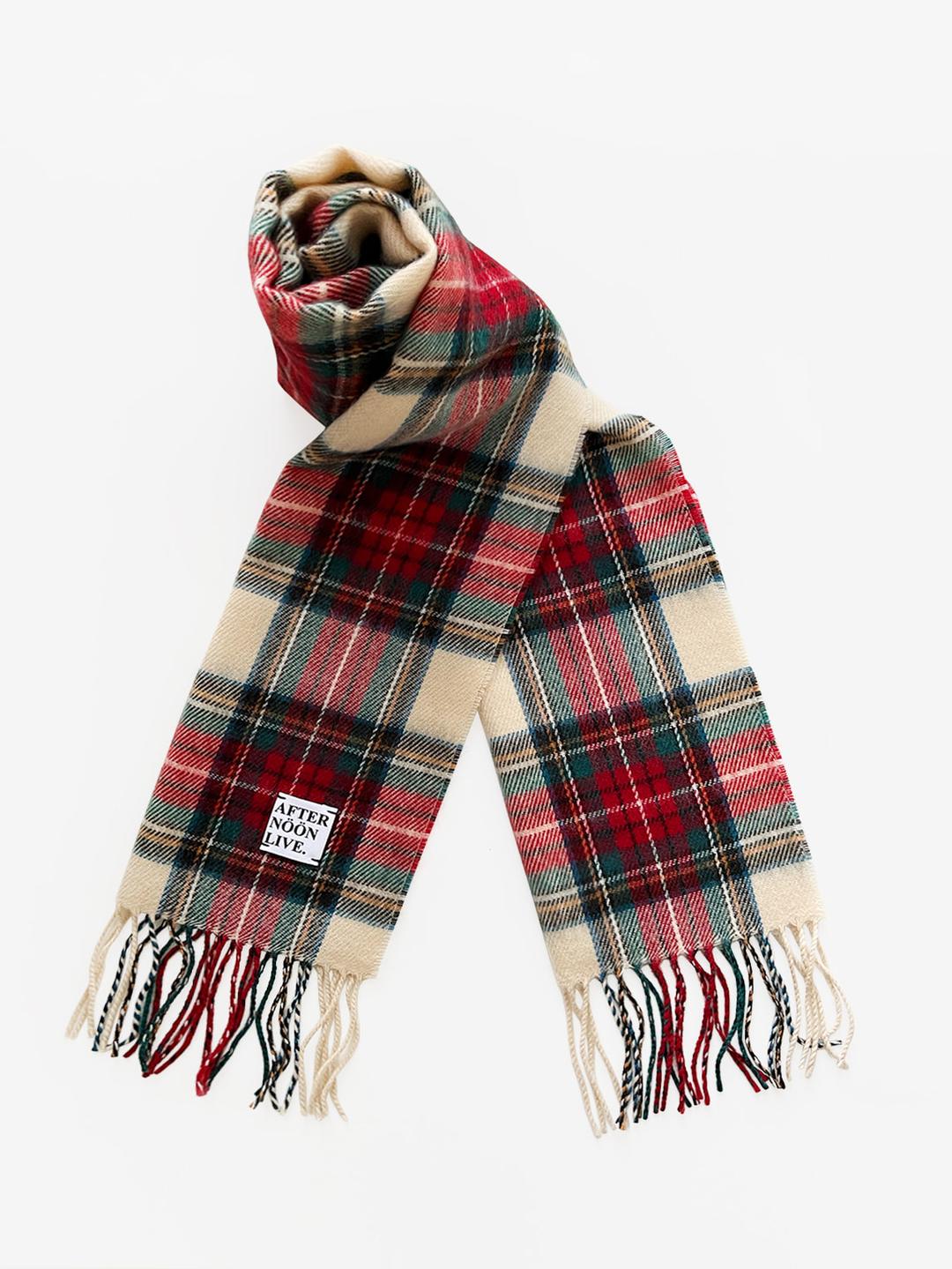 Afternoonlive Wool Muffler (90's Tartan Check / The Colors of Christmas)