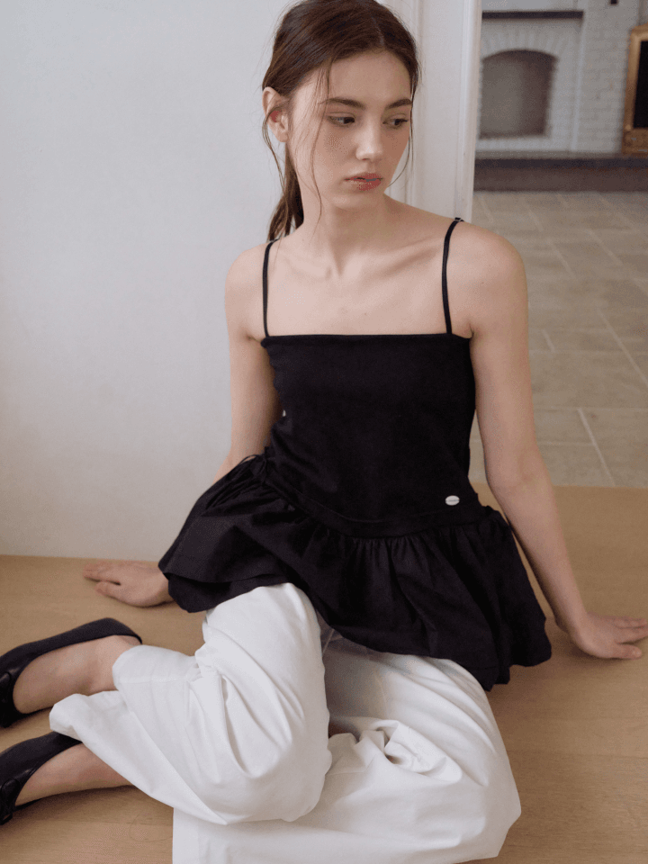 [5th] Double Pin Tuck Top (Black)