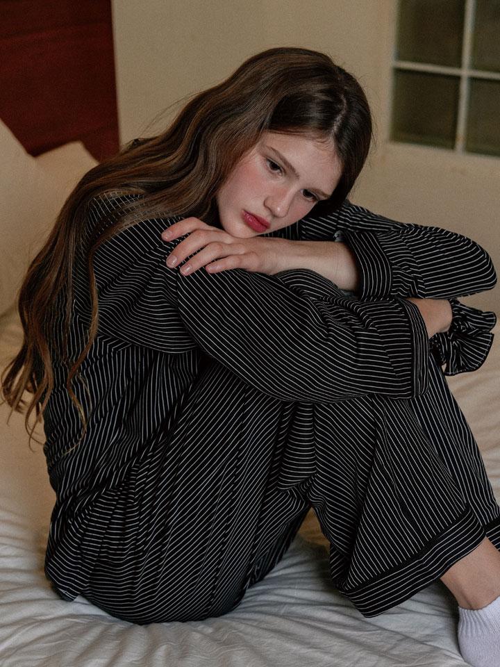 티세르 로얄 스트라이프 피치기모 긴팔 상하의 세트(남녀공용)