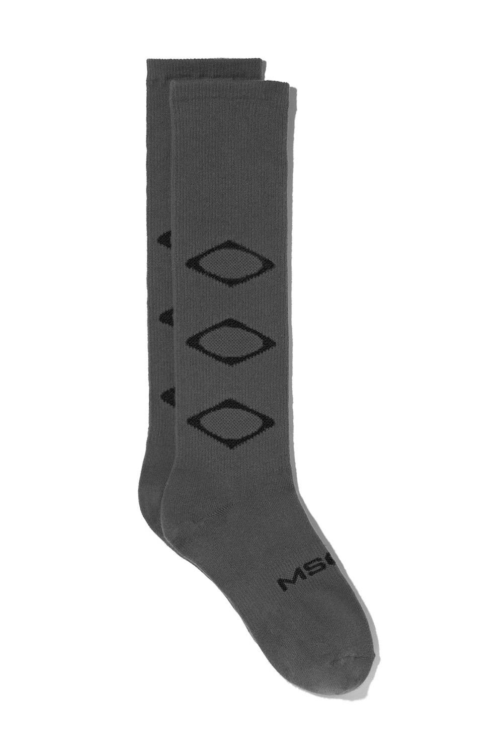 RHOMBUS KNEE SOCKS_CHARCOAL